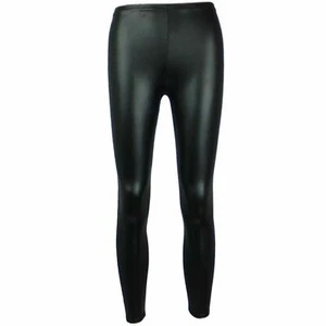 Girls Wet Look Legging Kids Shiny PVC Dance Leggings New Age 7 8 9 10 11 12 13Yr - Picture 1 of 1