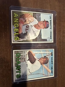 1967 Topps Baseball Cards - Lou Burdette - Jim Hart - Picture 1 of 6