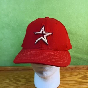 VTG Houston Astros MLB New Era Red Logo Hat Cap Fitted Size 7 5/8 Made in USA - Picture 1 of 9