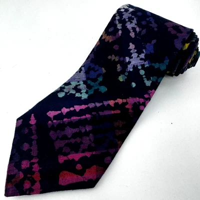 Corbata para hombre Kuppeheimer 100 % algodón multicolor arco iris patrón abstracto Foto 1 de 4