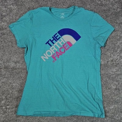 Женская футболка с графикой The North Face L Aqua Crewneck с надписью 100% хлопок - Изображение 1 из 4