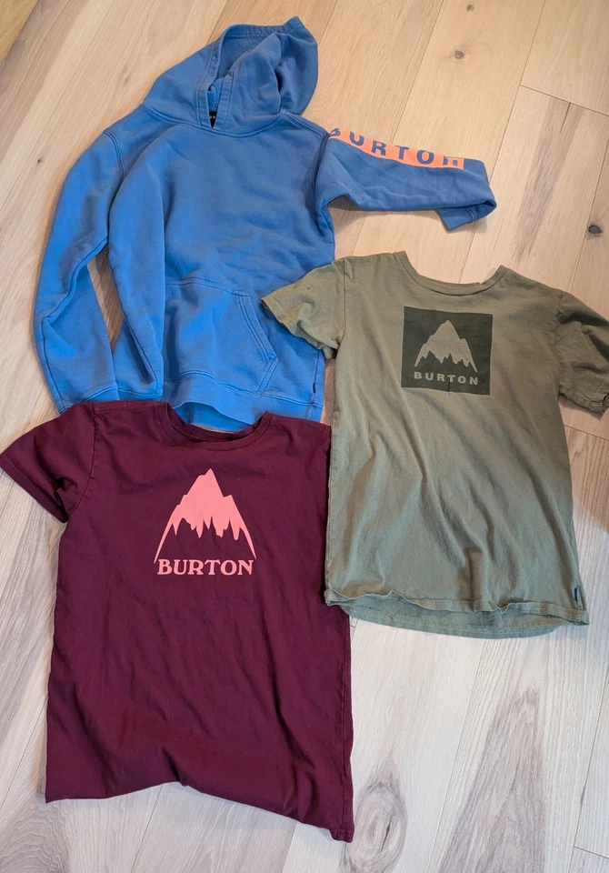 3 Piece Burton Durable Goods Boys Hoodie, Tee Shirts Large L Cotton - Изображение 1 из 4