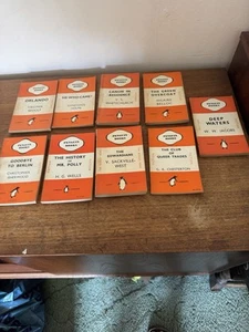 9 PENGUIN Fiction Vintage Orange Stripe Books Paperback bundle 30’s - Picture 1 of 19