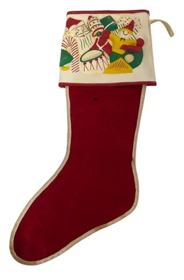 Vintage Unbranded Felt/Plastic Holiday Wall Hanging Christmas Stocking- Flaws - Image 1 of 4