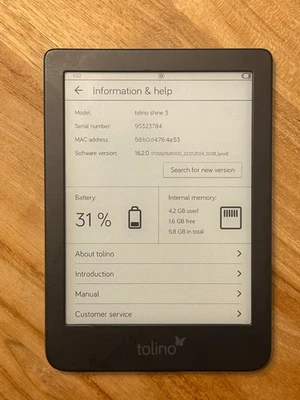 Tolino Shine 3 8GB schwarz eBook Reader - Bild 1 von 4