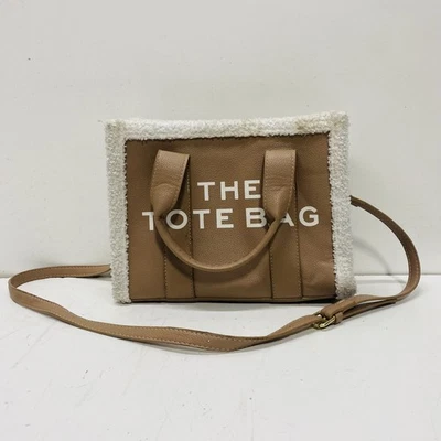 Bolso de Mano Marc Jacobs Marrón Cuero Sólido Borde de Oveja El Bolso de Mano Cartera Foto 1 de 4