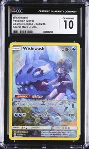 CGC 10 GEM MINT Wishiwashi 240/236 Cosmic Eclipse Secret Rare Holo Pokémon - Picture 1 of 2