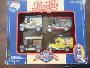 Pepsi-Cola Replica Personalizzata Collezione Metallo Die Cast Ruota Dorata 4 Auto Box Set - Foto 1 di 4