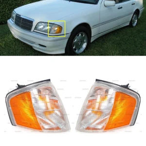 Pair Front Corner Lamp Turn Signal Lamp For 1994-2000 Mercedes Benz C Class C220 - Picture 1 of 9