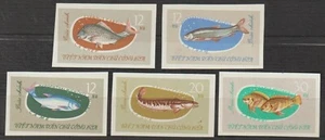 1963 North Vietnam Stamps Fish Scott # 263-267 Imperf. MNH - Picture 1 of 1
