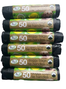 300 Dog Poo Bags Strong Rolled Large Recycled Bags Handles Poop Puppy Waste Bags - Picture 1 of 6