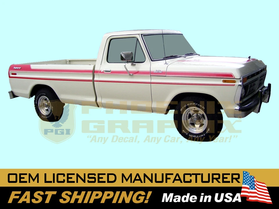 compatible con, Ford F100 F150 F250 Explorer 1977 kit de rayas de calcomanías personalizadas para camión Foto 1 de 1