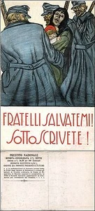V Prestito nazionale,"fratelli salvatemi, sottoscrivete!" ill.Bonzagni A., nuova - Picture 1 of 1