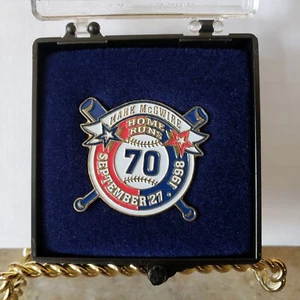 Mark McGwire 70 Home Runs Pin With Case September 27, 1998 New Mint In Box - Picture 1 of 7