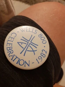 Insignia vintage Wells 800 Celebration 1982 - Imagen 1 de 2