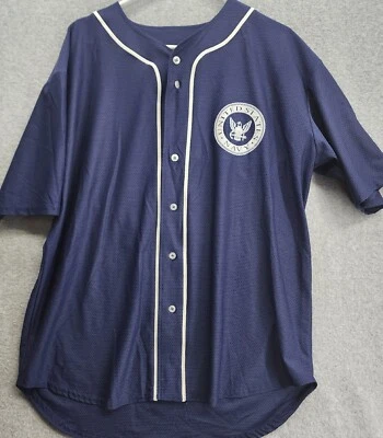 Camiseta estilo béisbol de la Marina de los Estados Unidos talla grande azul #75 Foto 1 de 4