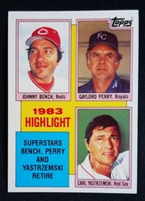 1984 Topps #6 '83 Highlight Johnny Bench Yastrzemski Perry Retire NR-MINT++