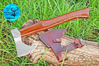 HACHA DE ACERO DAMASCO FORJADO HECHA A MANO INTEGRAL VIKINGO TOMAHAWK LANZAMIENTO 949 Foto 1 de 4