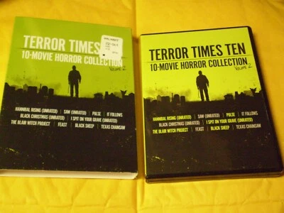 Terror Times Ten: 10-Movie Horror Collection    (3 DVD set, 2022)  Missing 1 DVD - Image 1 of 2