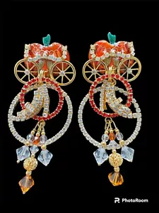 Rare Discontinued  Lunch At The Ritz Cinderella  Earrings - Picture 1 of 4