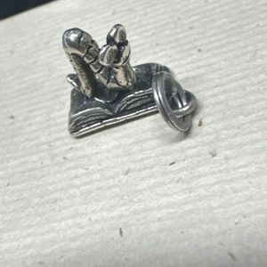 BOOK WORM Charm Teacher Pendant School Reading Writing STERLING SILVER 925 3D 2g - Picture 1 of 9
