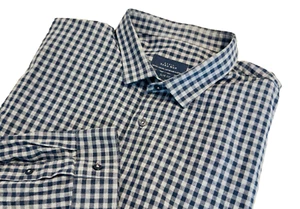 ZARA Herren Hemd Blau Grau XXL Kariert Button Down Langarm Baumwolle Slim Fit - Bild 1 von 8
