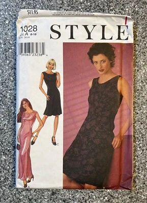 VTG Style Pattern 1028- sz 8-10-12-14-16-18 UNCUT fitted dress neckline seams - Image 1 of 4