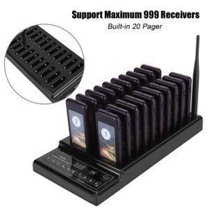20pager Wireless Pager Restaurant Guest Paging System Waiter Calling System - Photo 1/12