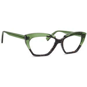Jean Lafont Eyeglasses Girl 1081 Crystal Green/Black Cat Eye France 55[]16 138 - Picture 1 of 6