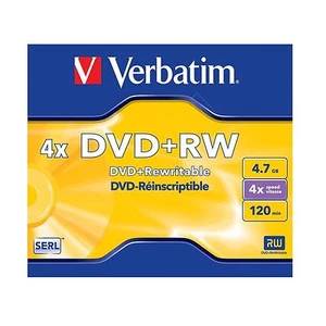 Verbatim DVD+RW 4.7GB 120Min (4x Speed) DVD 43228 REWRITABLE BLANK DVD DISC NEW - Picture 1 of 1