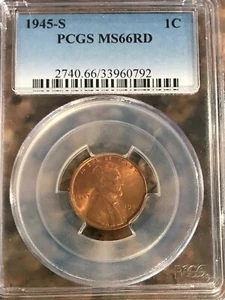 1945 S Lincoln Wheat Cent MS66RD PCGS GRADED - Bild 1 von 2