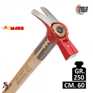 MARTELLO DA CARPENTIERE MASS INGEGNERE 250GR MANICO LEGNO 60 CM DOPPIA CALAMITA - Foto 1 di 1