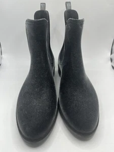 Lemon Jelly Grey Ankle Velvet Chelsea Boots Size 7 Pull On Low Flat Block Heel - Picture 1 of 9