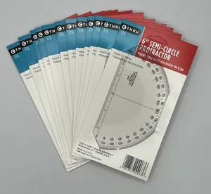 C Thru 6” Semi-circle Protractor #376 - Pack Of 12 - Made In USA - Picture 1 of 5