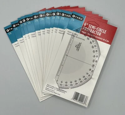 C Thru 6” Semi-circle Protractor #376 - Pack Of 12 - Made In USA - Image 1 of 4