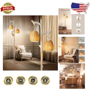 68" Rustic Farmhouse Floor Lamp - Dimmable Tree Trunk Lighting for Living Room - Picture 1 of 9