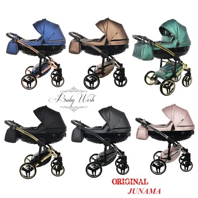 JUNAMA FLUO LINE V2 BABY PRAM STROLLER 3in1  CARRYCOT + PUSHCHAIR + CAR SEAT - Image 1 of 4