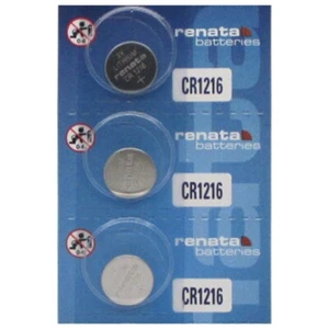 CR1216 Battery (3 Pack) - Renata, Lithium Coin Cell, 3V - Picture 1 of 2