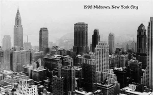 Cartel de paisaje urbano de la ciudad de Nueva York 1932 impresión - Imagen 1 de 1