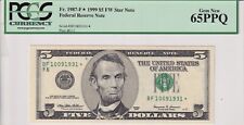 United States Of America, 5 Dollars, 1999, UNC, Fr.1987,  (Star / Replacement )