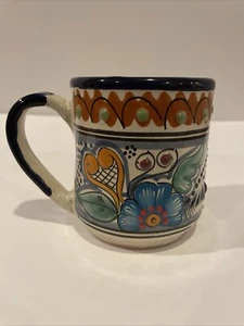 Talavera Mexikanische Keramik Kaffeebecher Teetasse Handbemalt Blumen - Bild 1 von 11