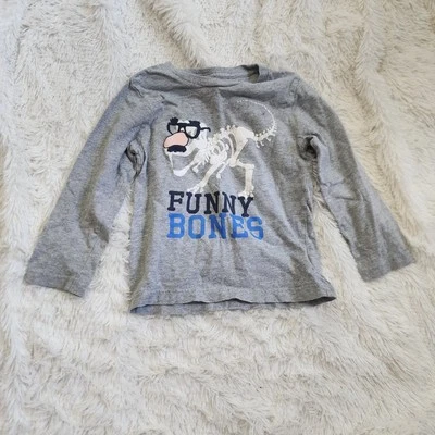 The Children's Place 100% Cotton Funny Bones Dinosaur Long Sleeve Shirt 3T - Image 1 of 4