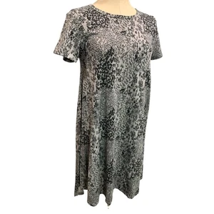 Gr. XXS LulaRoe grau Blumen Carly Kleid Hi Lo Saum Tshirt Kurzarm - Bild 1 von 8