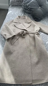 M&S Autograph Wool Blend Belted Shawl Collar Wrap Coat Almond - Picture 1 of 11