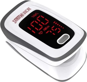 Fingerspitzen-Pulsoximeter, Blutsauerstoffsättigungsmessgerät (SpO2) mit weiß - Bild 1 von 6