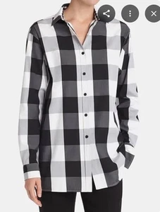 CAMISA LAFAYETTE 148 NUEVA YORK CON CUELLO A CUADROS BOTONES NUEVA CON ETIQUETAS - BLUSA TALLA L - Imagen 1 de 13