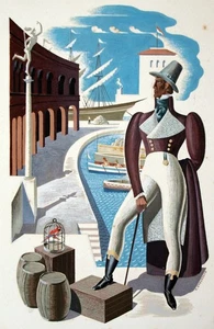 Thomas Stultiens (1903–1965) Stylised gouache illustration of Merchant / Officer - Picture 1 of 8