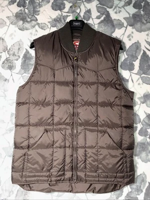 Chaleco Roper Para Hombres Grande Acolchado Marrón Western Puffer Sin Mangas Cremallera Chaqueta Exterior Foto 1 de 4