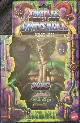 Mattel MOTU X TMNT Turtles of Grayskull KING HISS Deluxe Action Figure Snakemen - Image 1 of 2