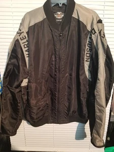 Harley-Davidson Motorcycle Jacket OEM Mens 2XL Black Gray Cruiser Racing Coat - Picture 1 of 8